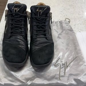 Giuseppe Zanotti Black Leather Men's Shoes Size 46